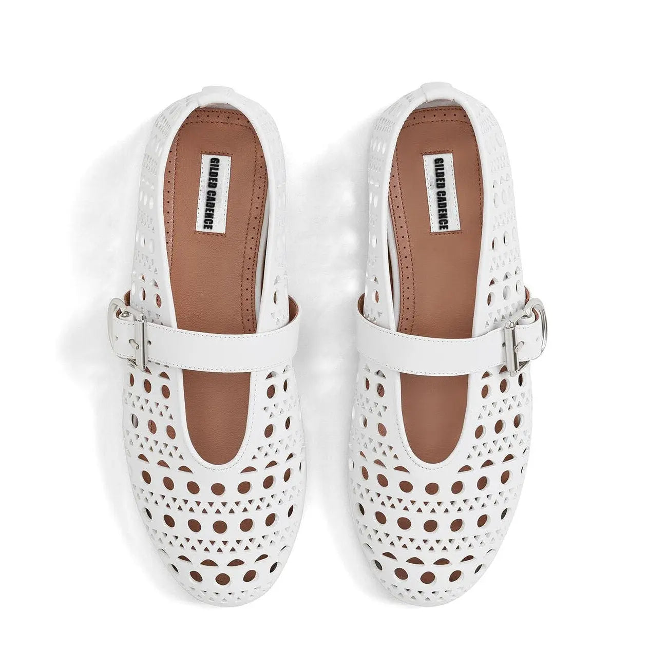 Vienne Perforated Lambskin Ballet Flats Gilded Cadence