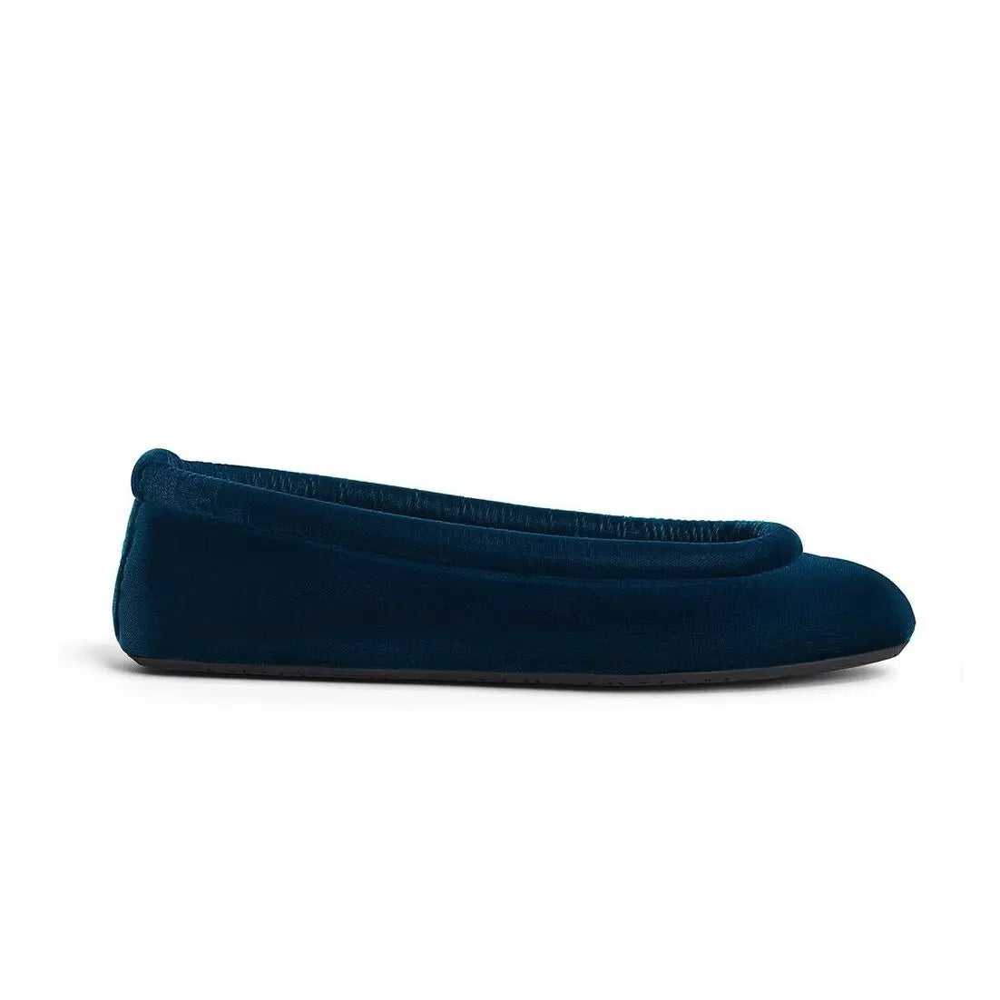 Peacock Blue Velvet Square Toe Flats Gilded Cadence