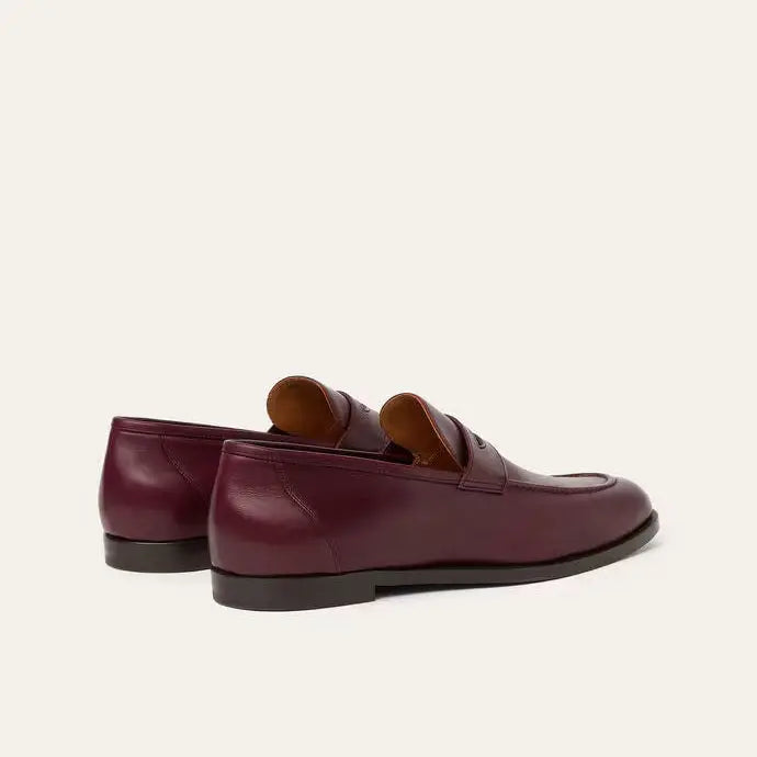 Deep Maroon Calfskin Sergio Loafers Gilded Cadence