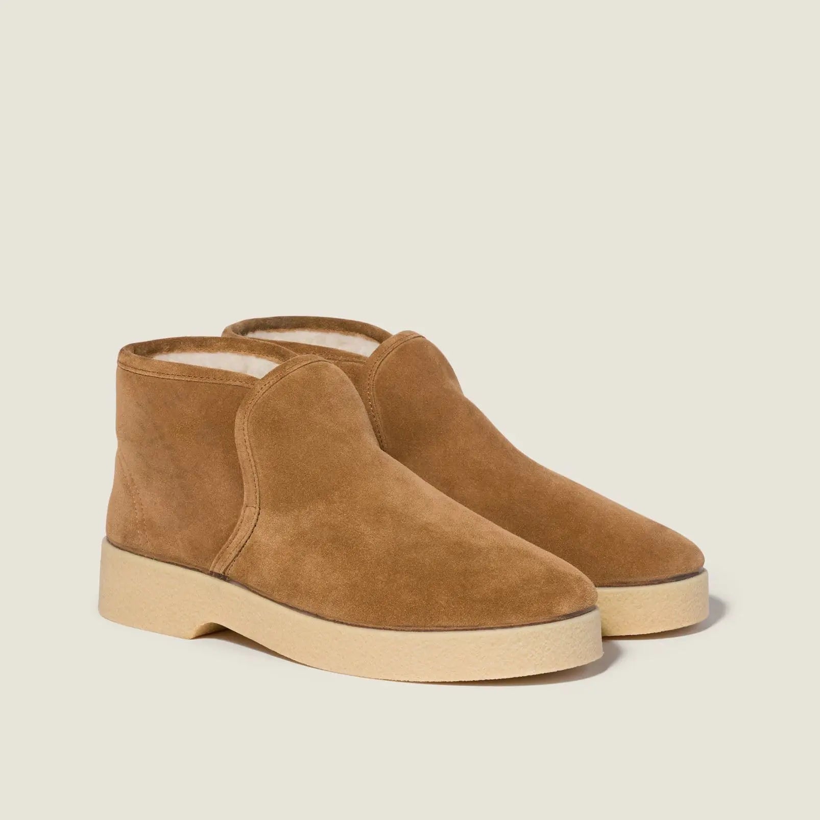 Bronze Metallic Shearling Mini Boots Gilded Cadence