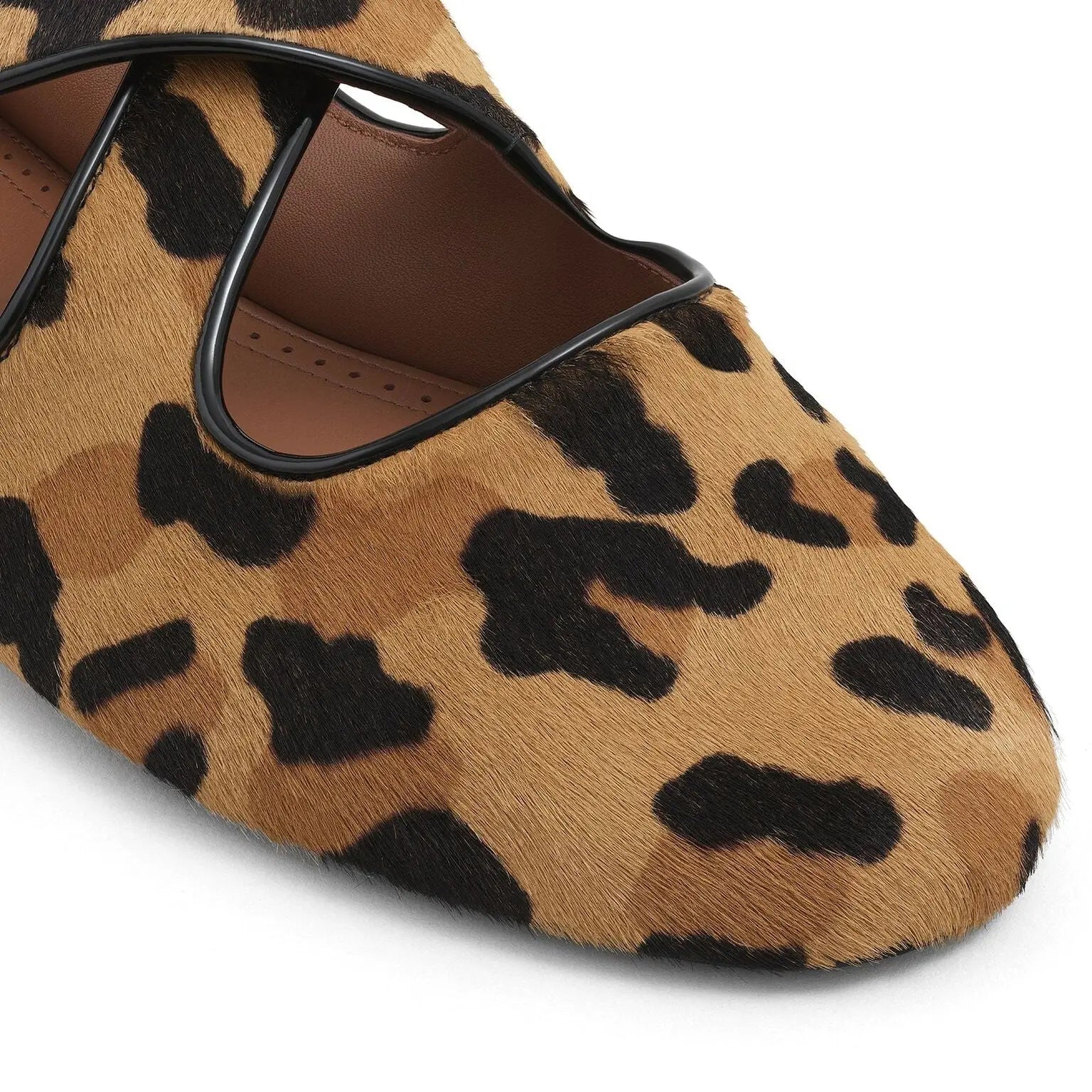 Leopard Print Haircalf Ballet Flats Gilded Cadence