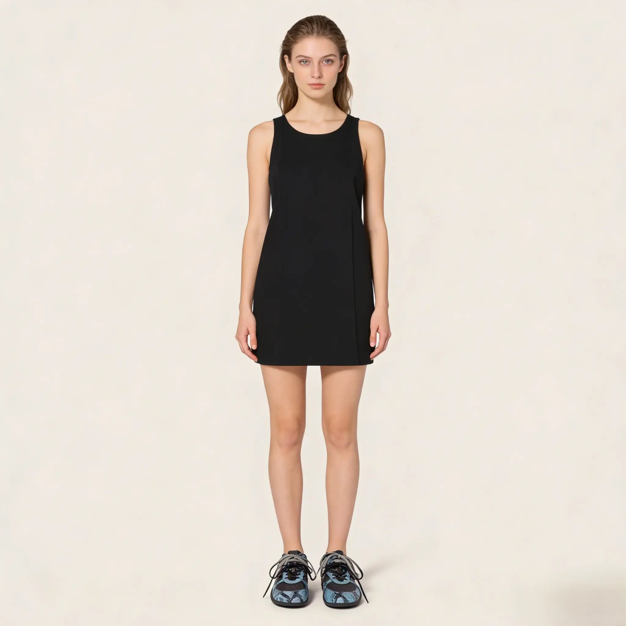 Gymnasium technical fabric and python-print Ayers leather sneakers Gilded Cadence