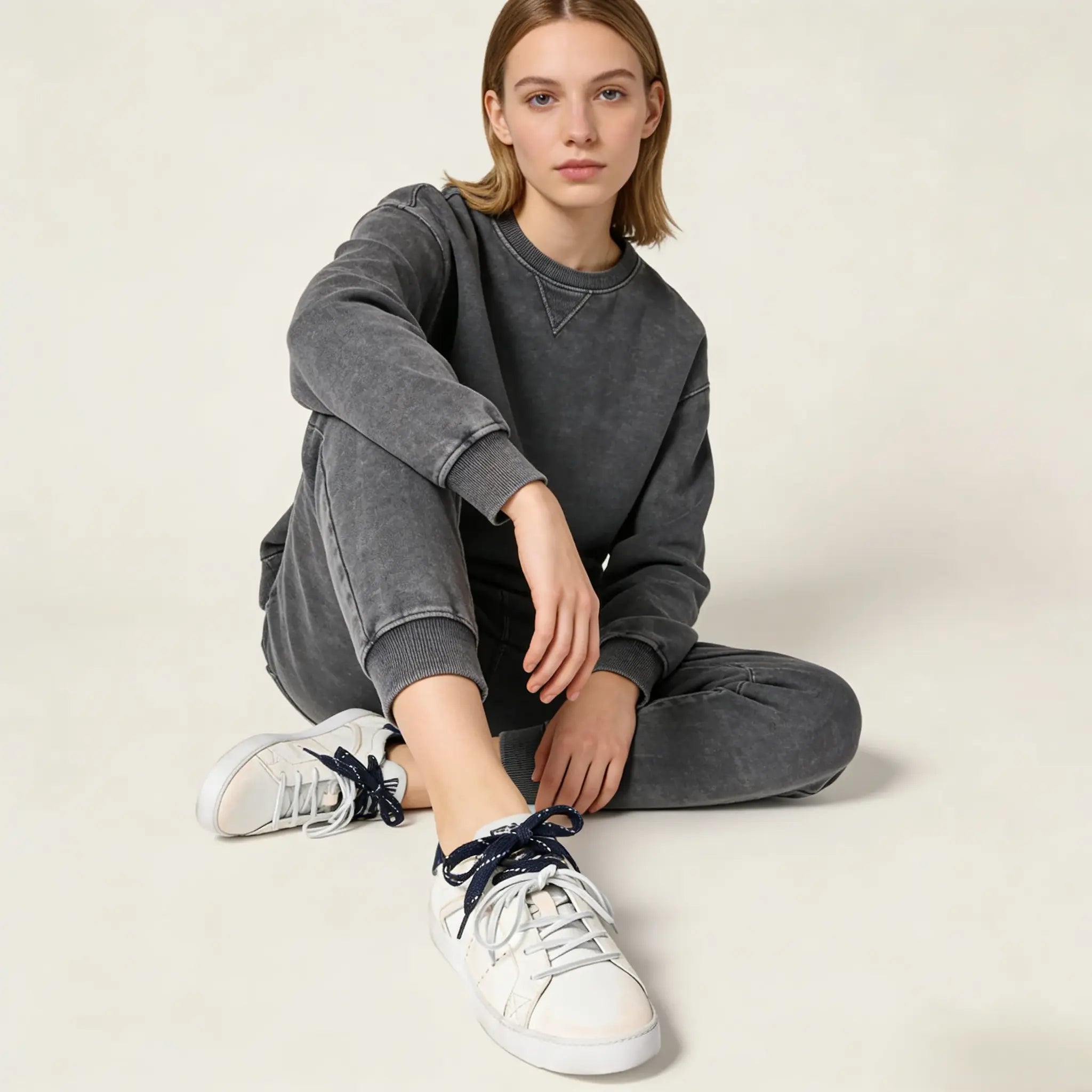 Women's White and Royal Blue Art Deco Sneakers Gilded Cadence