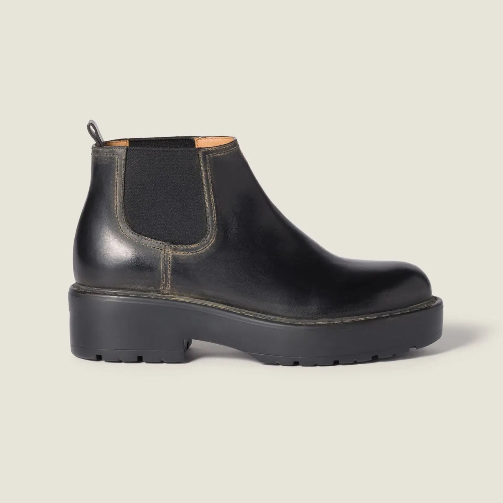 Classic Black Leather Ankle Booties Gilded Cadence