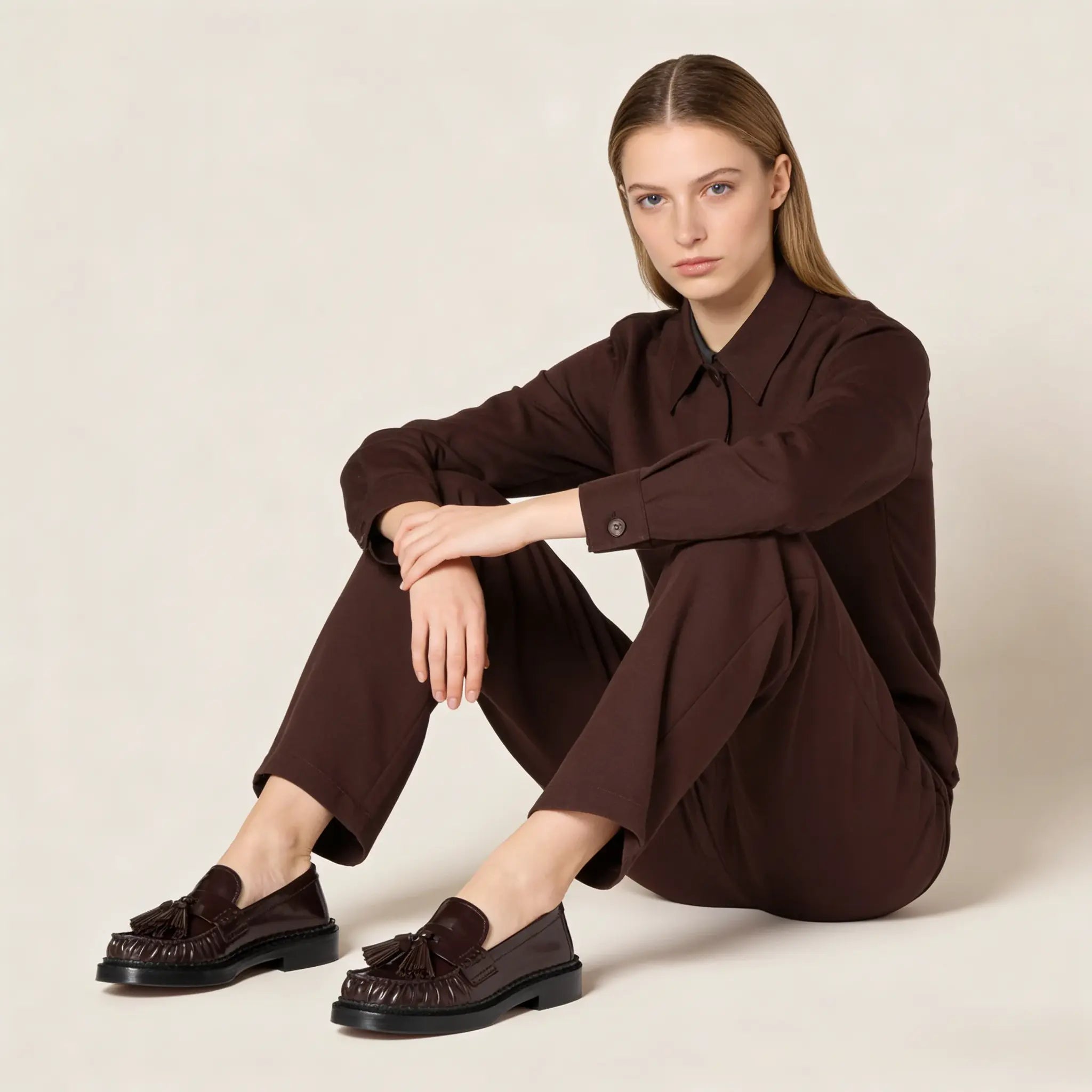 Tassel loafers in polished leather Gilded Cadence