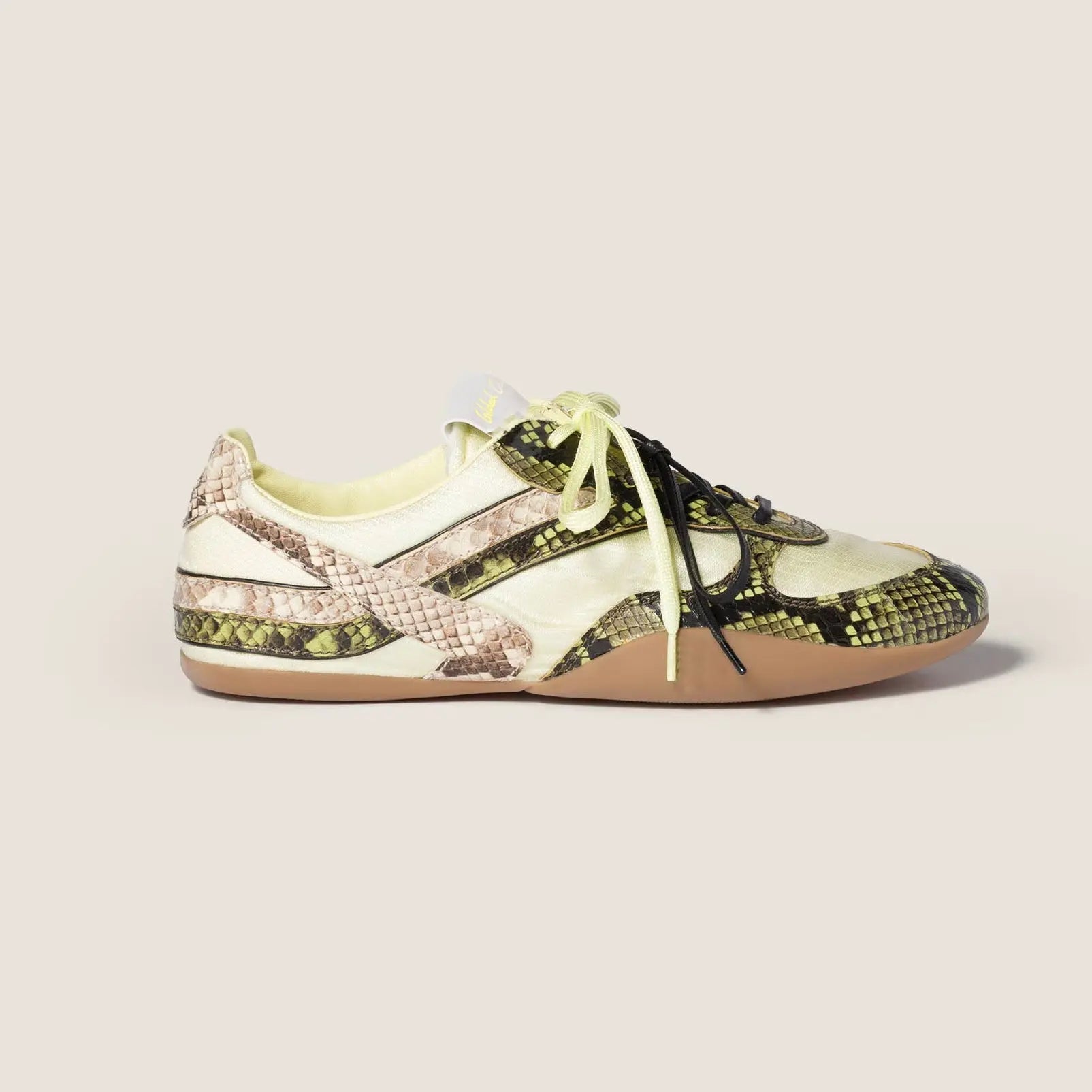 Gymnasium technical fabric and python-print Ayers leather sneakers Gilded Cadence