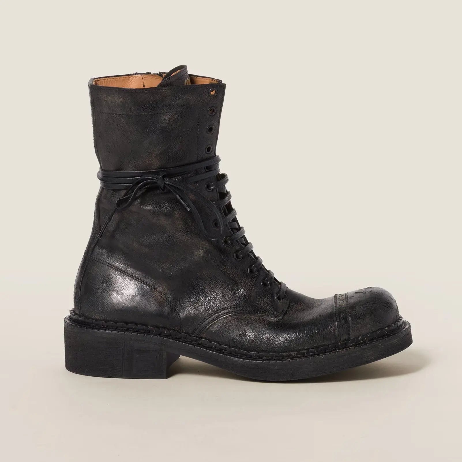 Leather laced booties Gilded Cadence