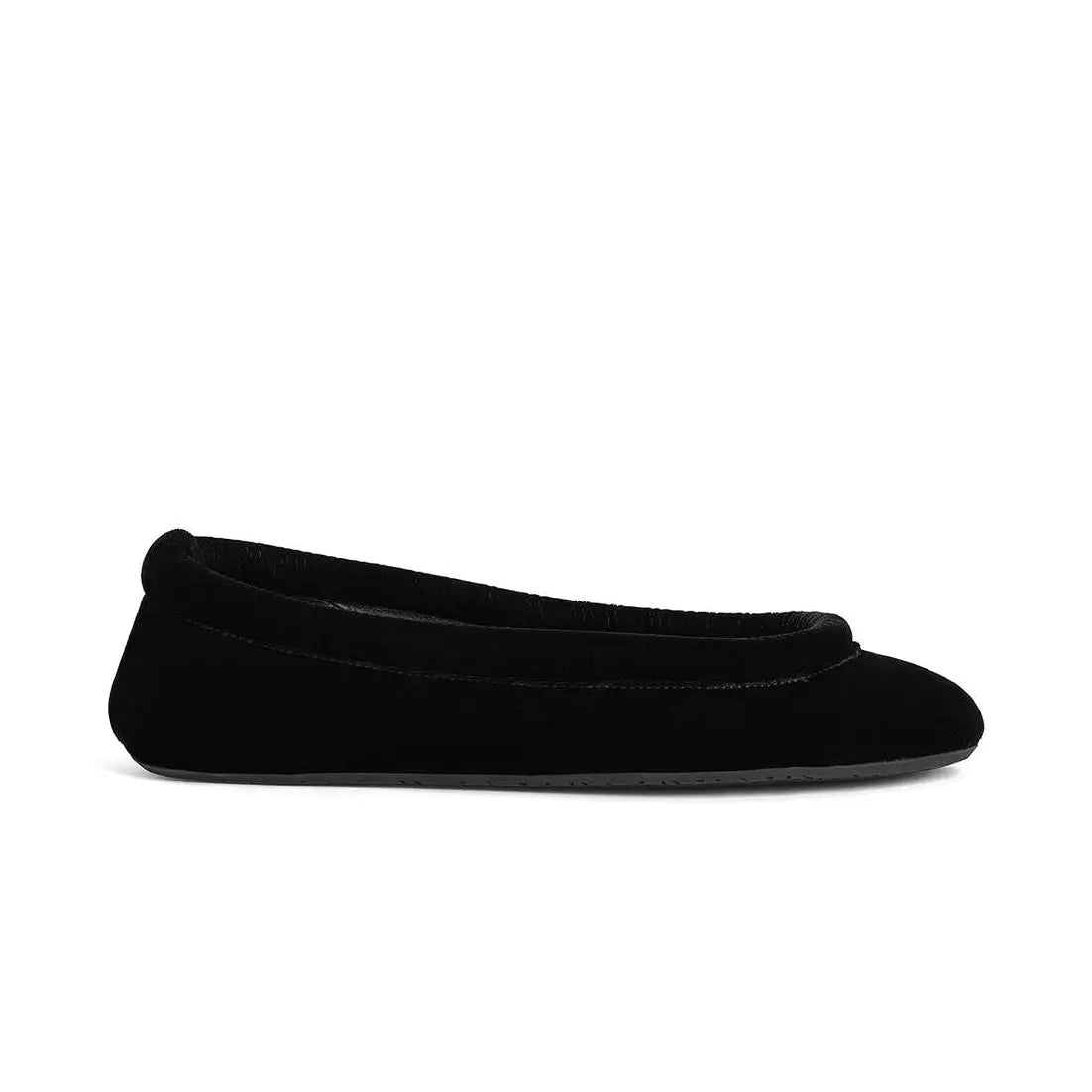 Black Velvet Square Toe Ballet Flats Gilded Cadence