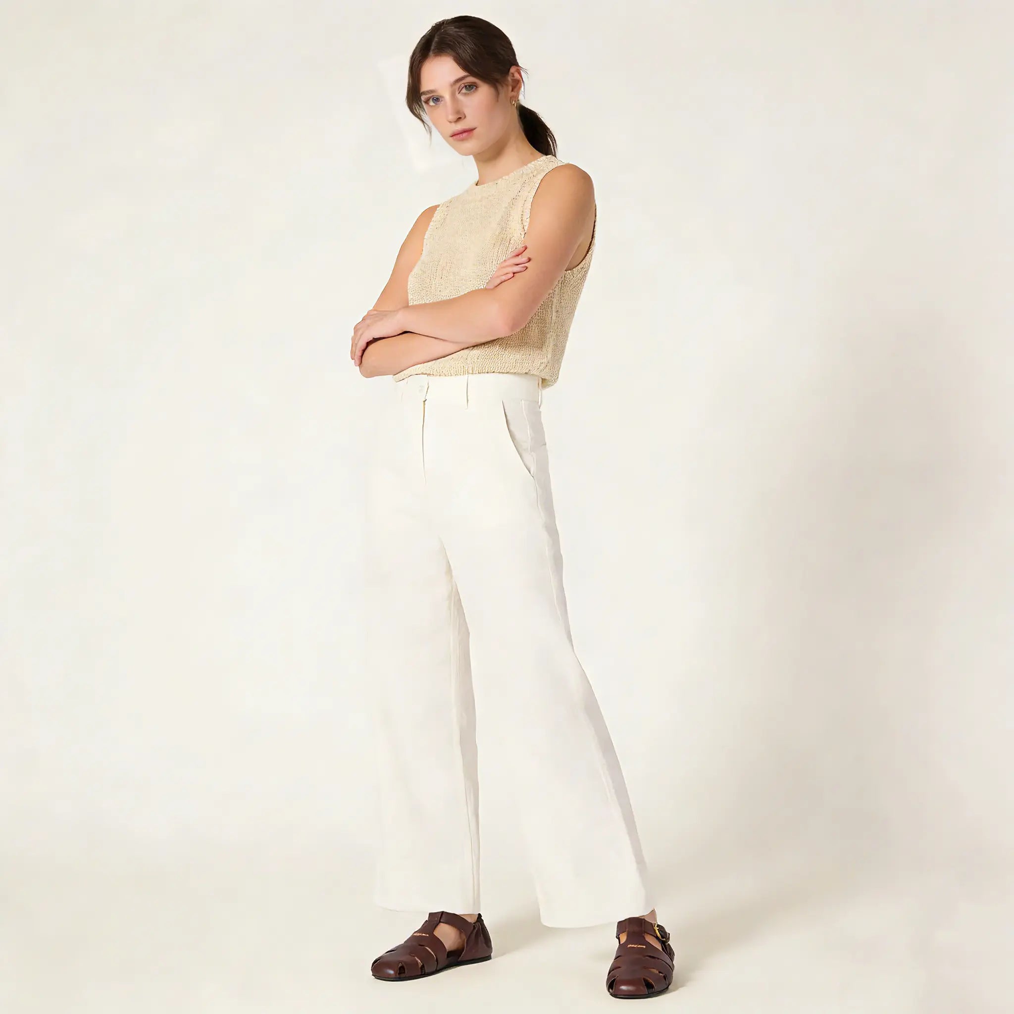 Ruches nappa leather fisherman's sandals Gilded Cadence