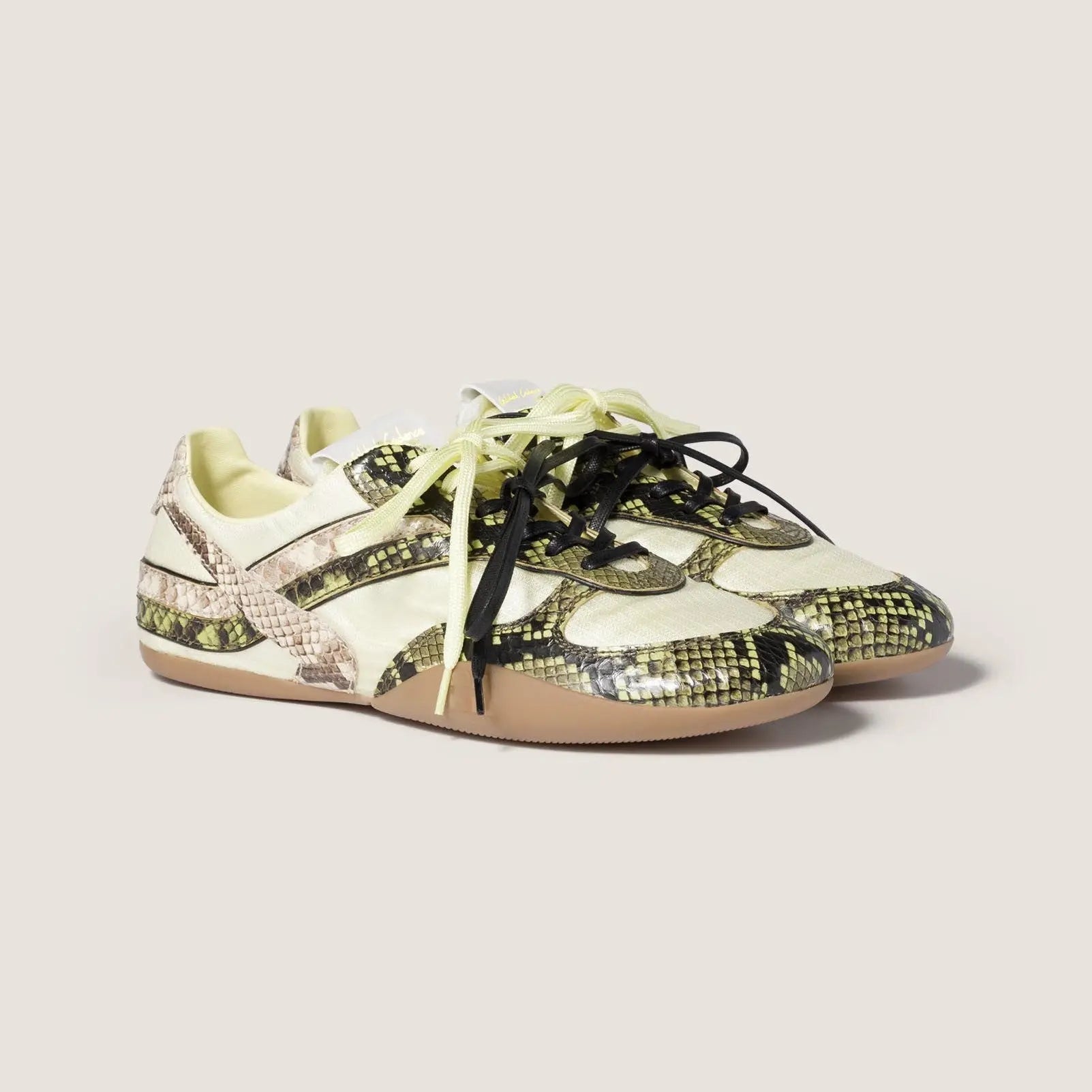 Gymnasium technical fabric and python-print Ayers leather sneakers Gilded Cadence