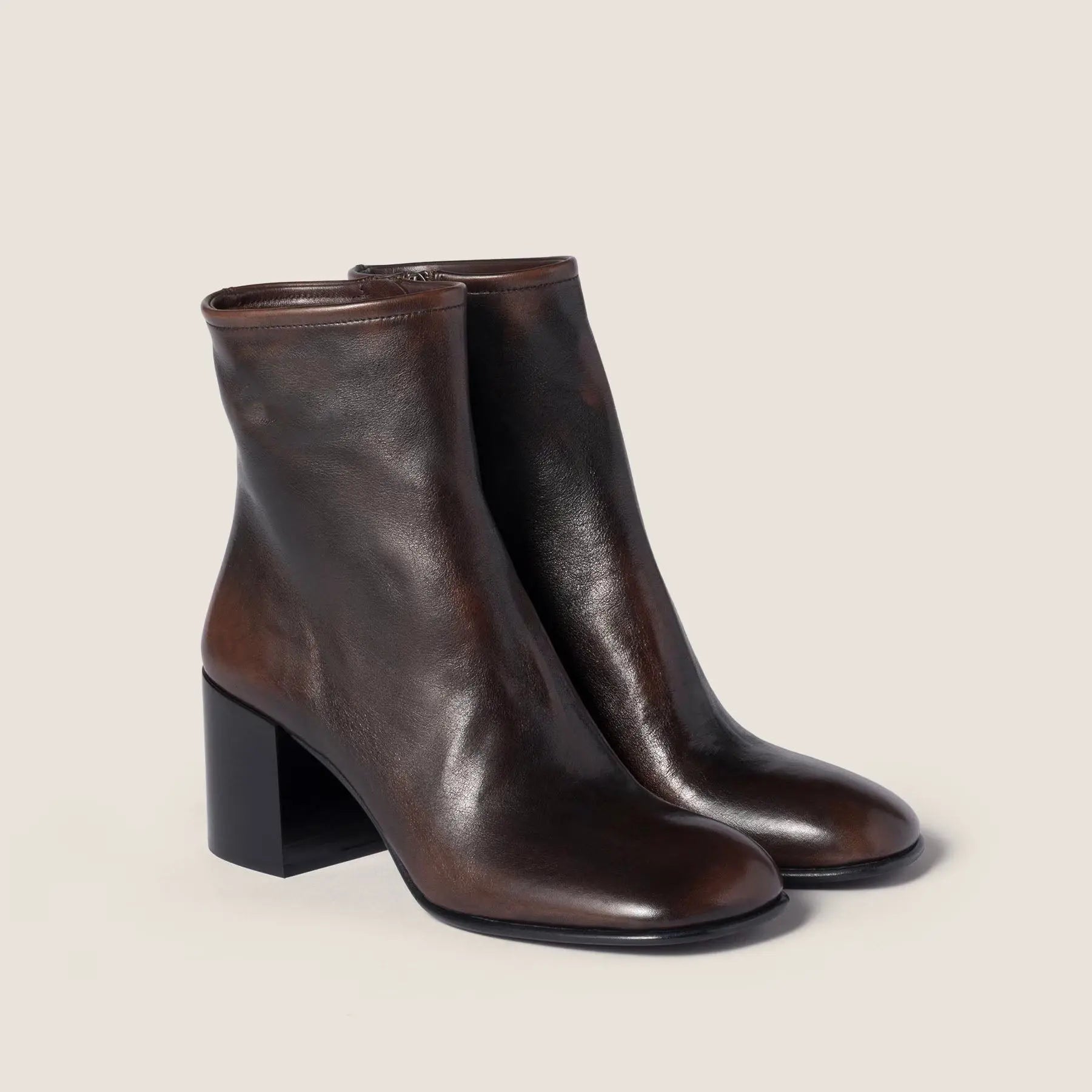 smoky calf booties Gilded Cadence