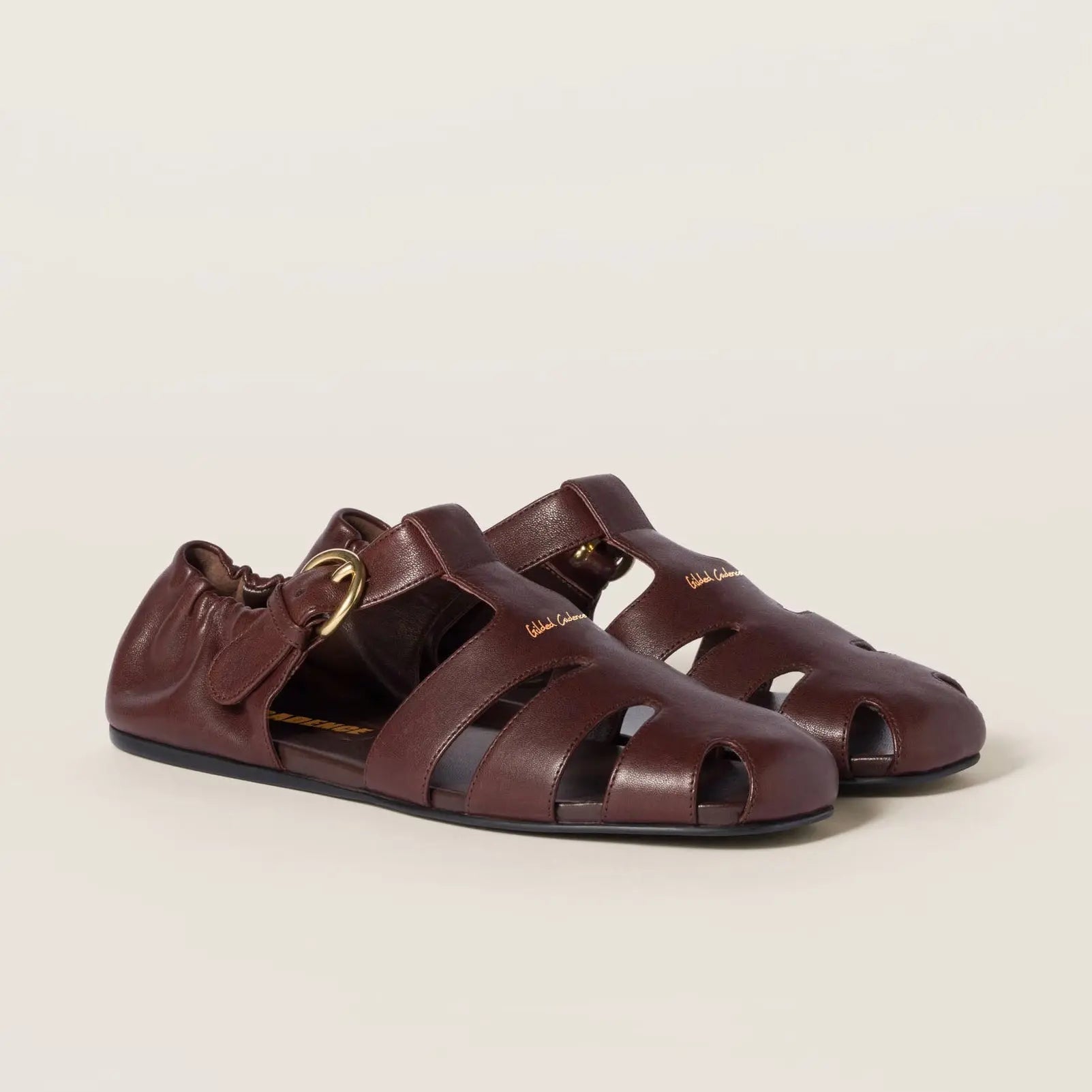 Ruches nappa leather fisherman's sandals Gilded Cadence