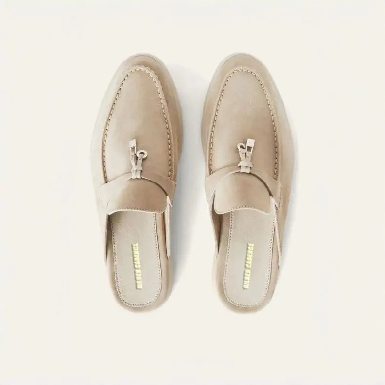 Women's Linen Suede Babouche Loafers Gilded Cadence
