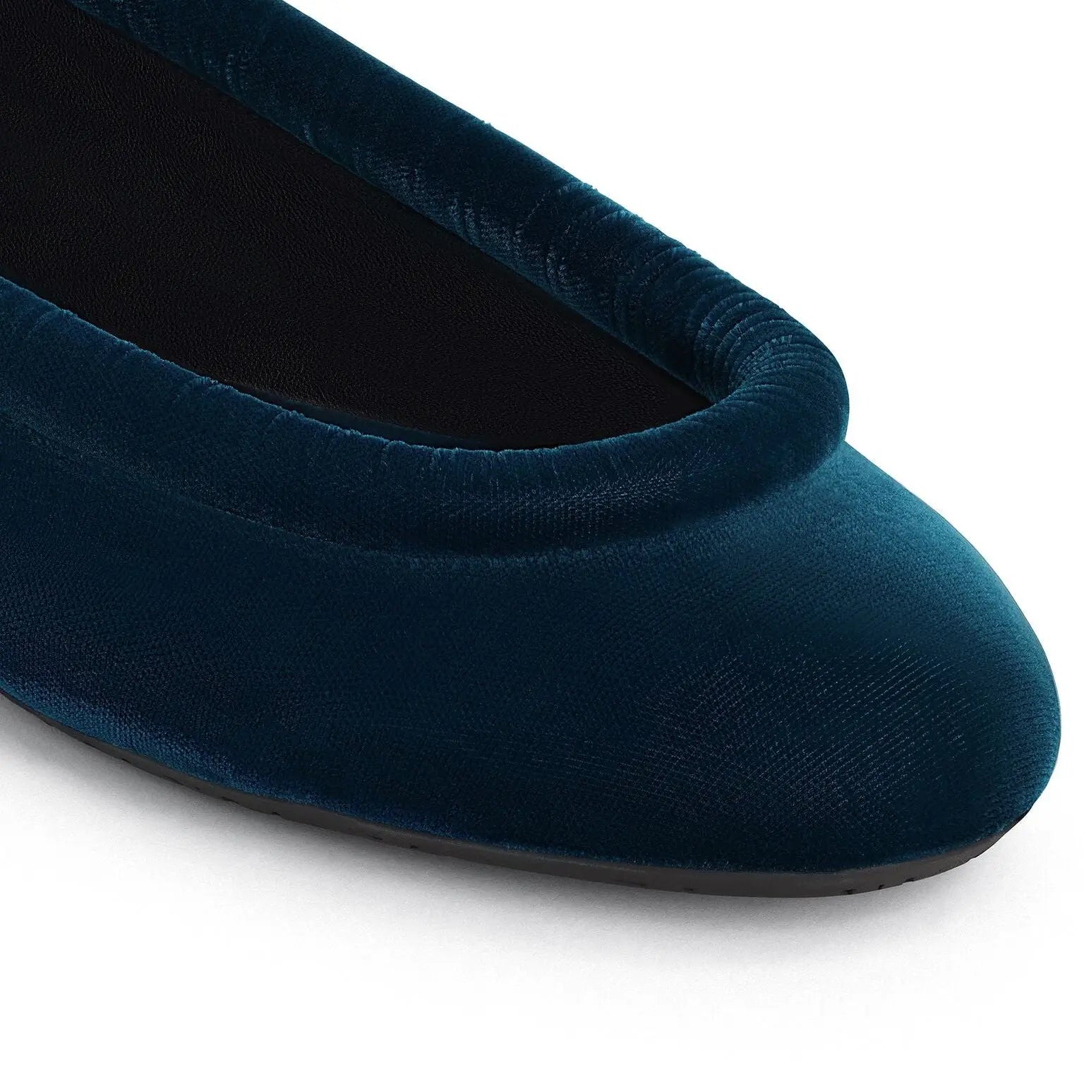 Peacock Blue Velvet Square Toe Flats Gilded Cadence