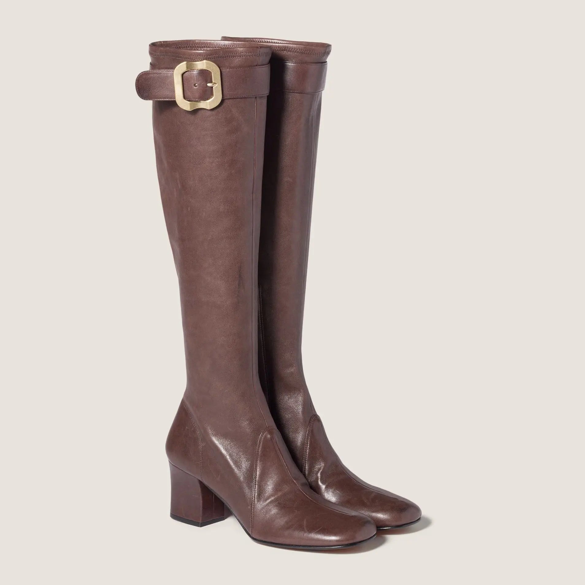 Nappa leather boots with buckle Gilded Cadence