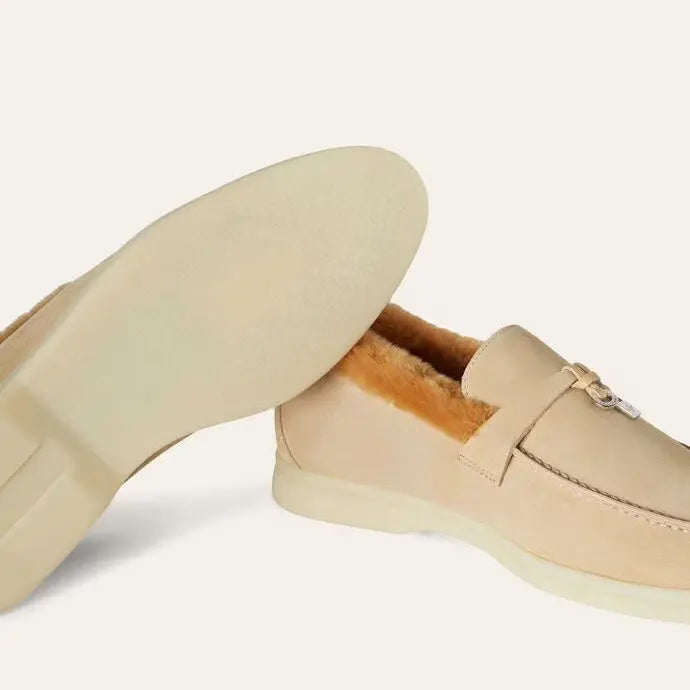 Women's Fur Lined Windy Dunes Loafers Gilded Cadence