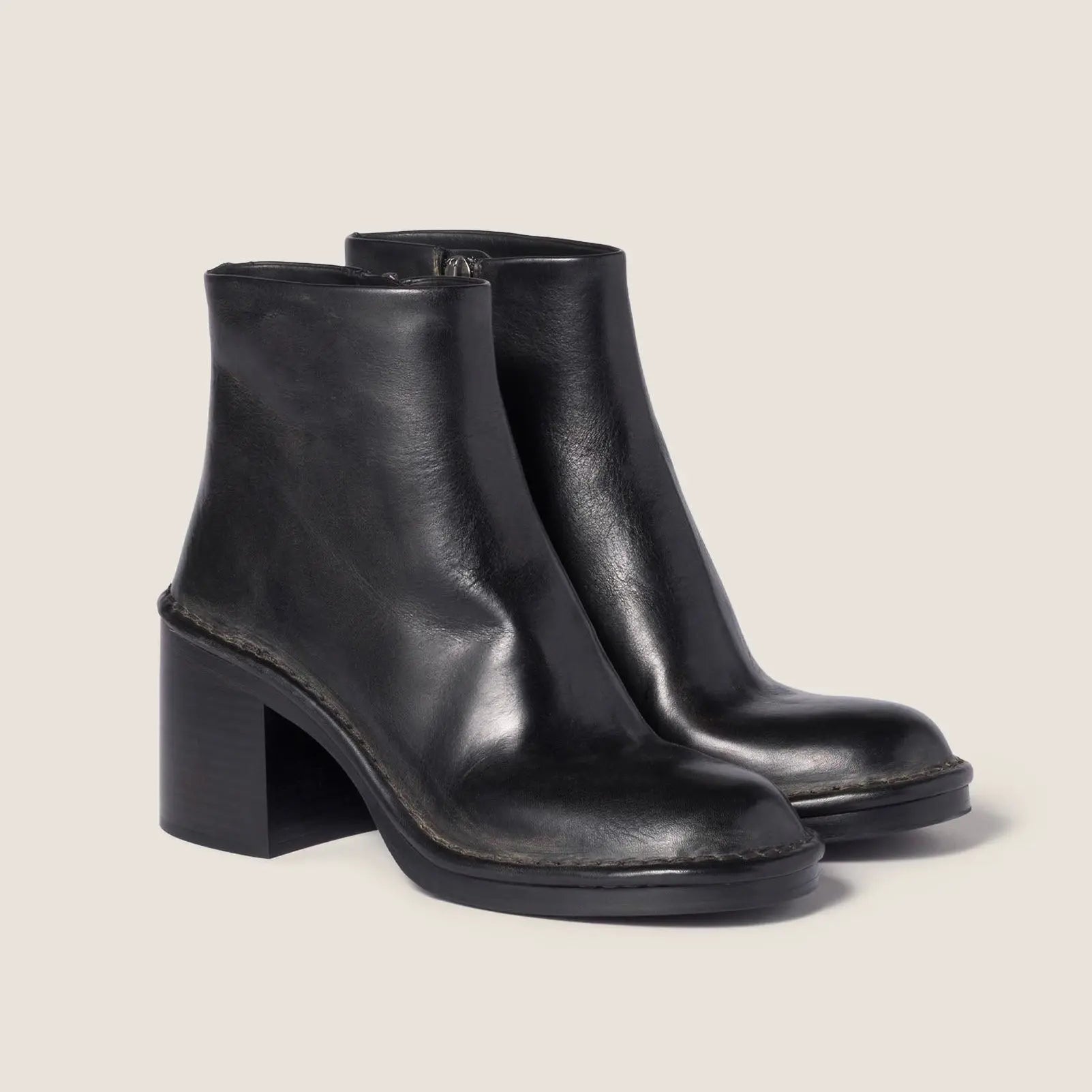 Leather booties Biack Gilded Cadence