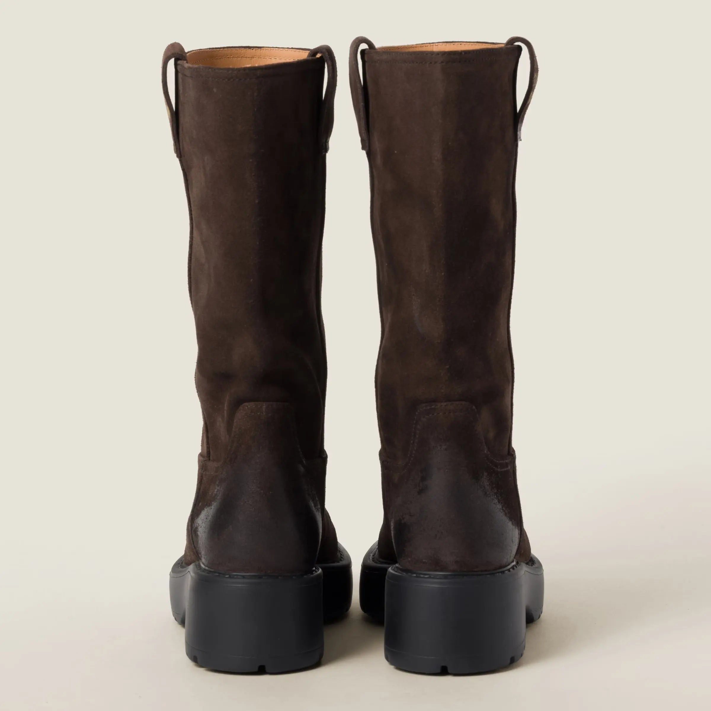 Women's Chocolate Suede Riding Boots Gilded Cadence