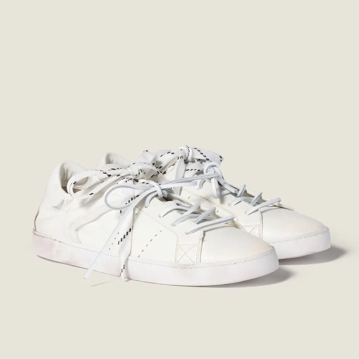 Art Deco Leather High-Top Sneakers Gilded Cadence