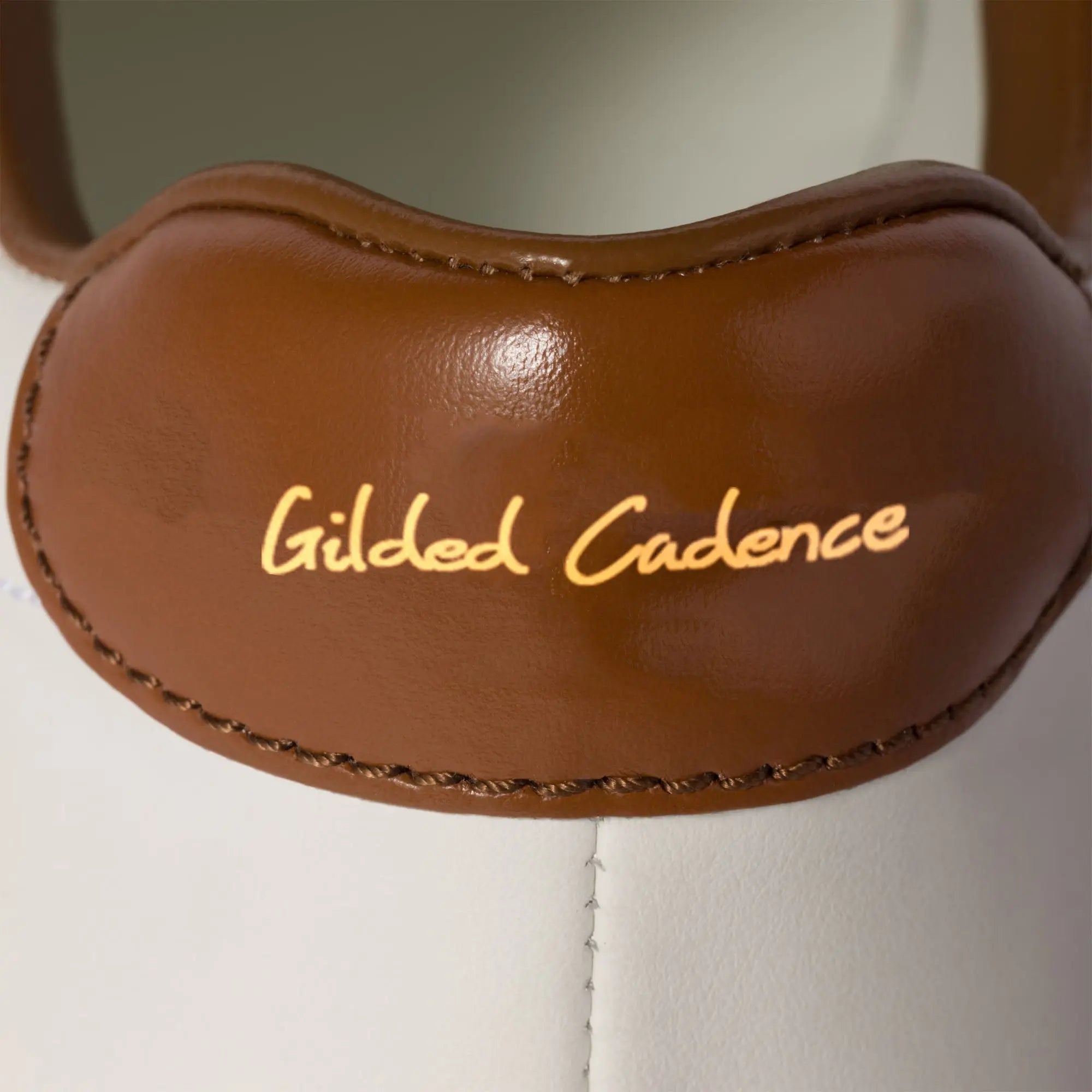 Women's White and Cognac Leather Sneakers Gilded Cadence