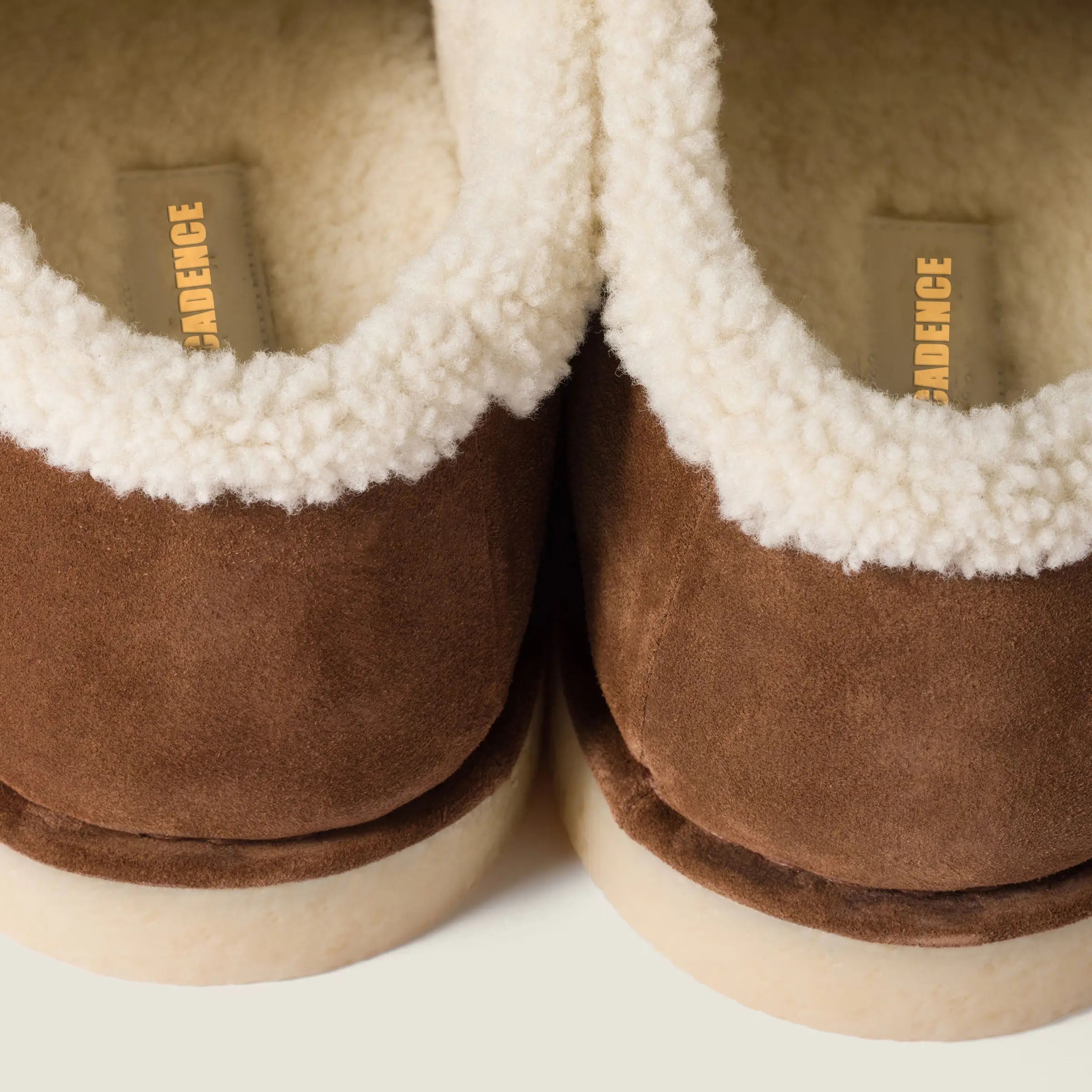 Women's Beige Suede Shearling Clog Gilded Cadence