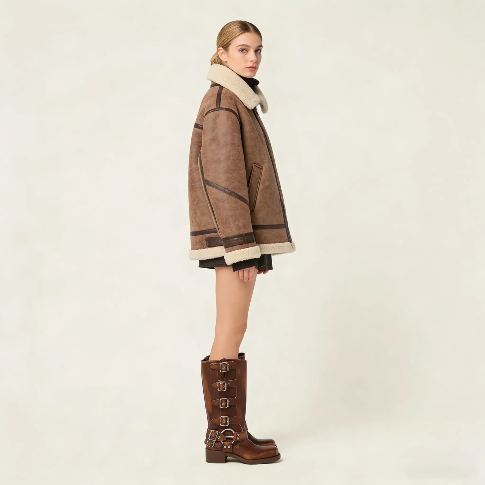 The Square-Toe Calfskin Boot (55mm) - Sienna Gilded Cadence