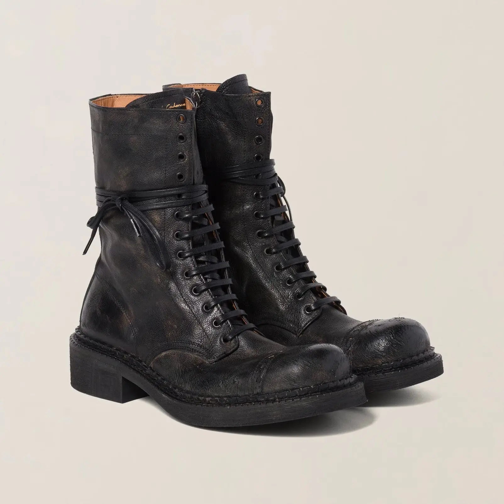 Leather laced booties Gilded Cadence