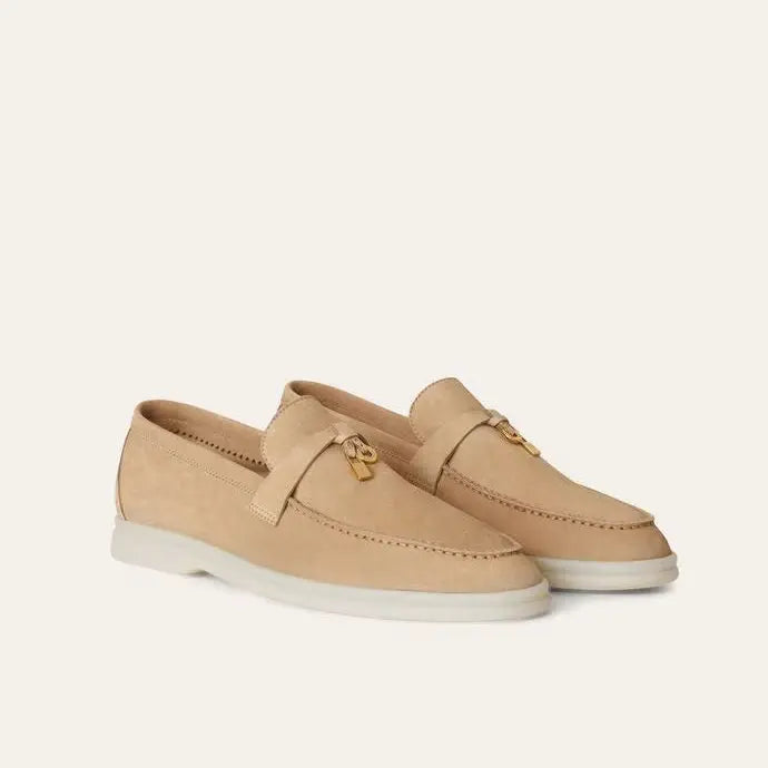 Women's Sandstone Suede Summer Loafers Gilded Cadence