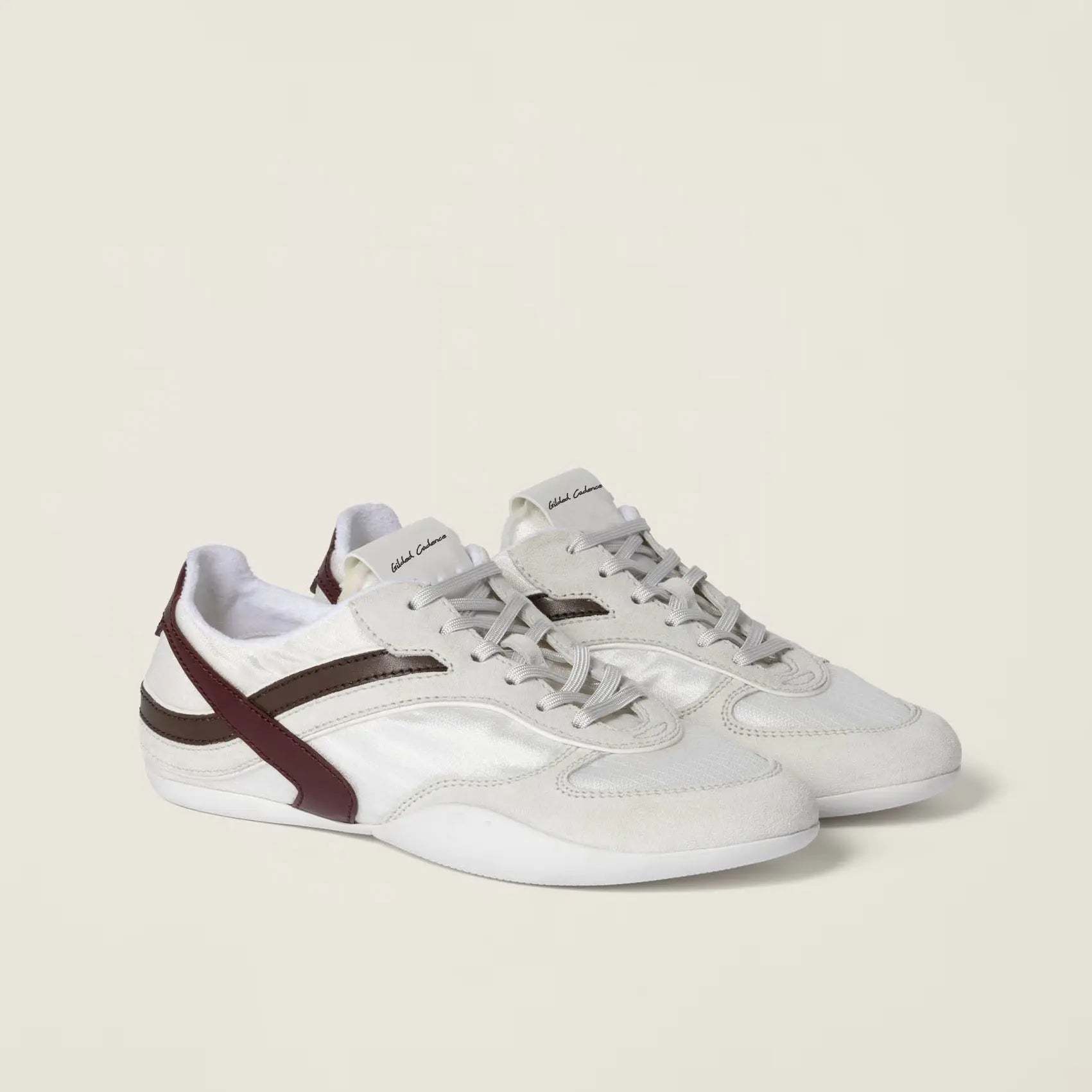 Gymnasium Tech Fabric Sneakers - White Gilded Cadence