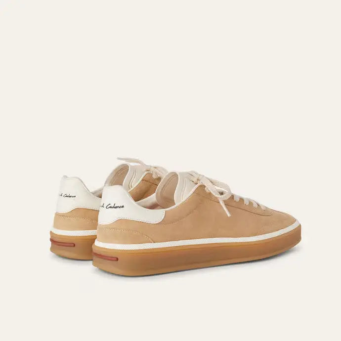 Suede Tennis Walk Sneakers - Windy Dunes Gilded Cadence