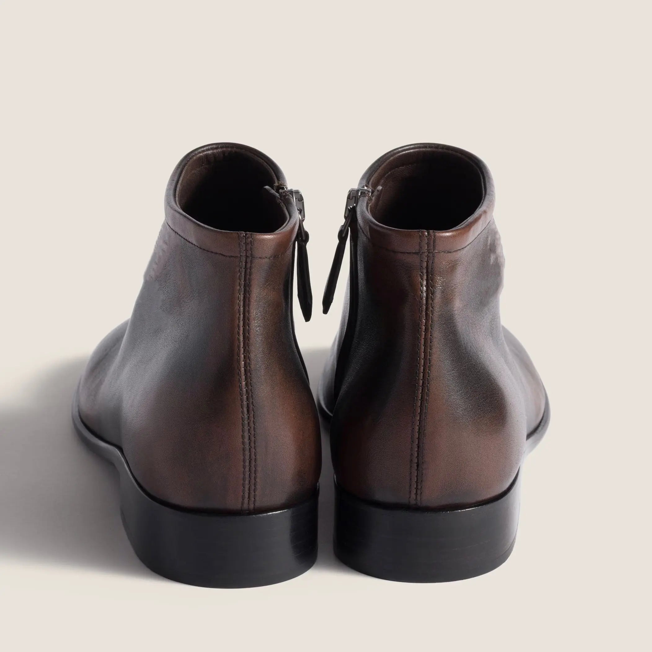 smoky leather booties Gilded Cadence