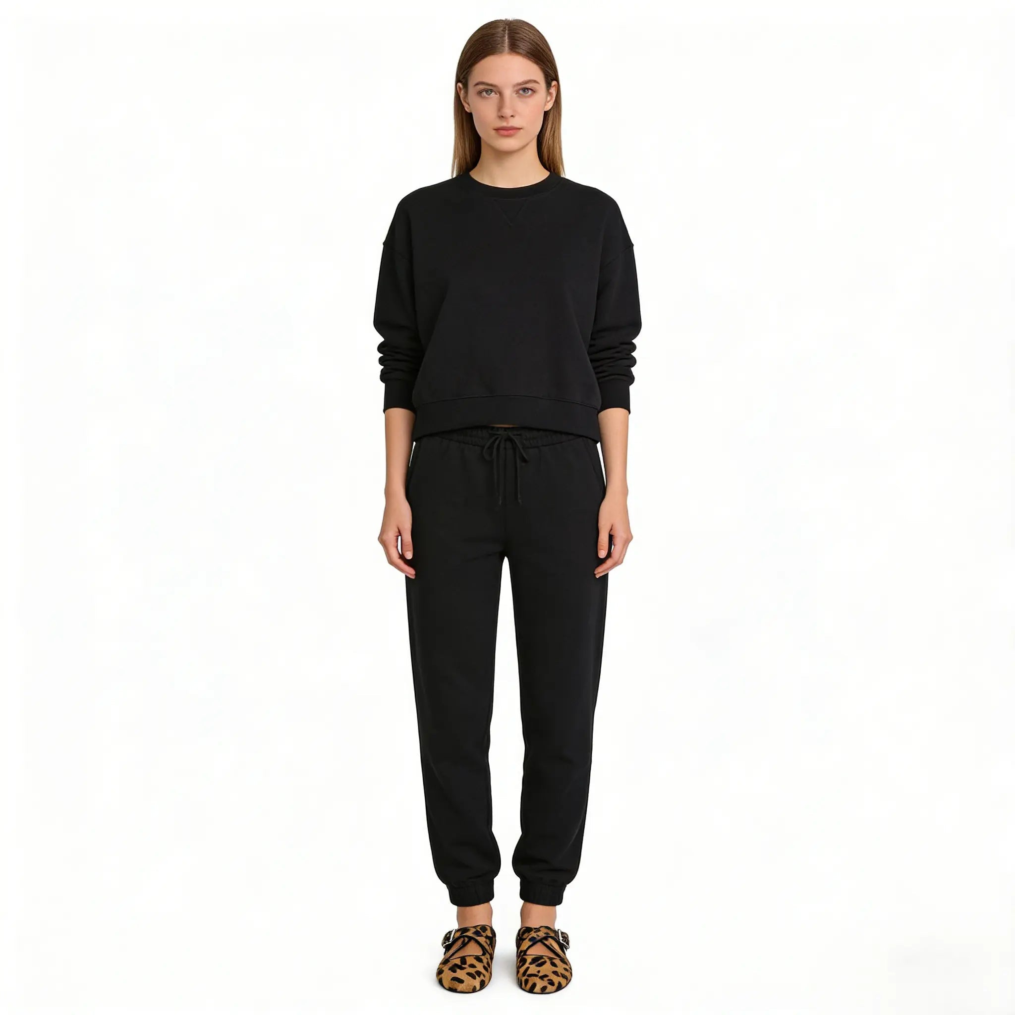 Leopard Print Haircalf Ballet Flats Gilded Cadence