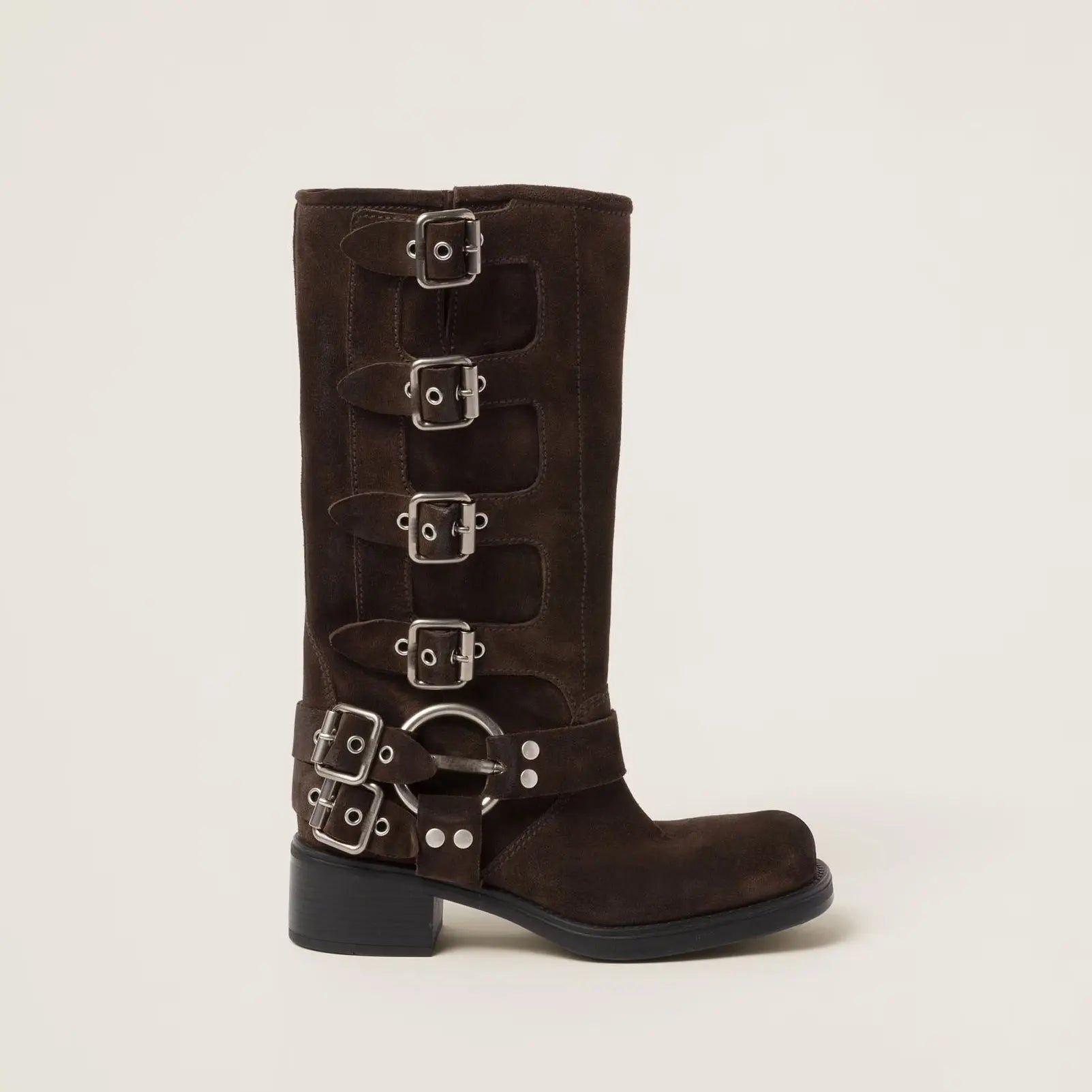 Women's Dark Brown Suede Tall Boots Gilded Cadence