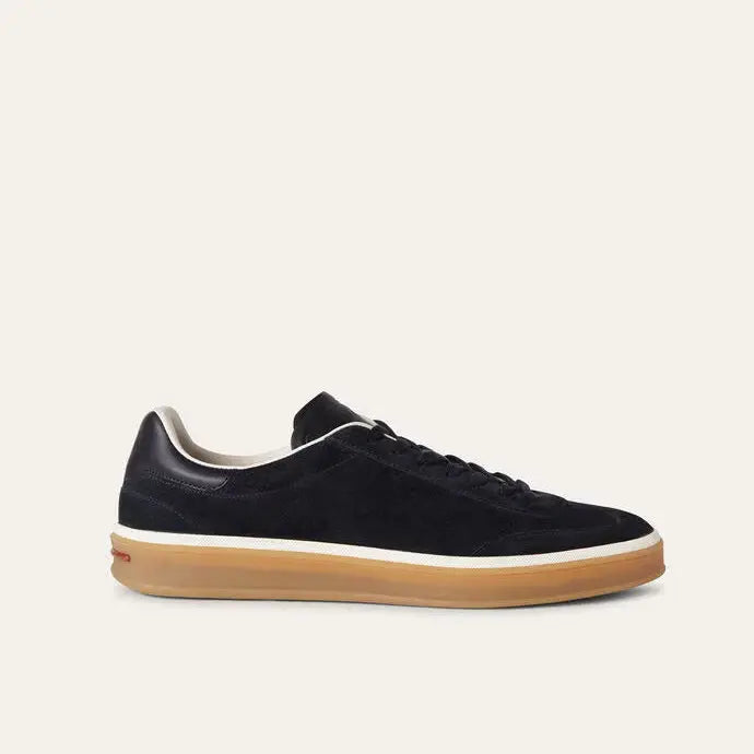 Black Suede Tennis Walk Sneakers Gilded Cadence