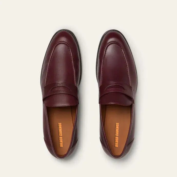 Deep Maroon Calfskin Sergio Loafers Gilded Cadence