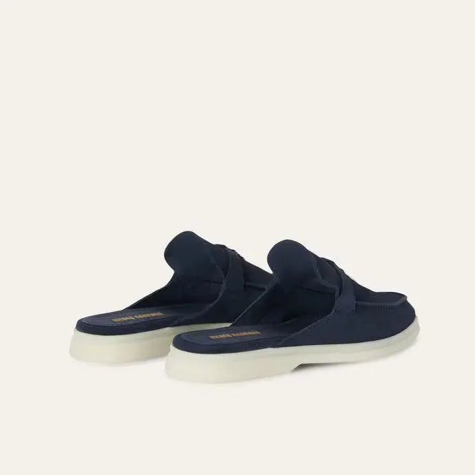 Women's Argo Blue Suede Babouche Loafers Gilded Cadence