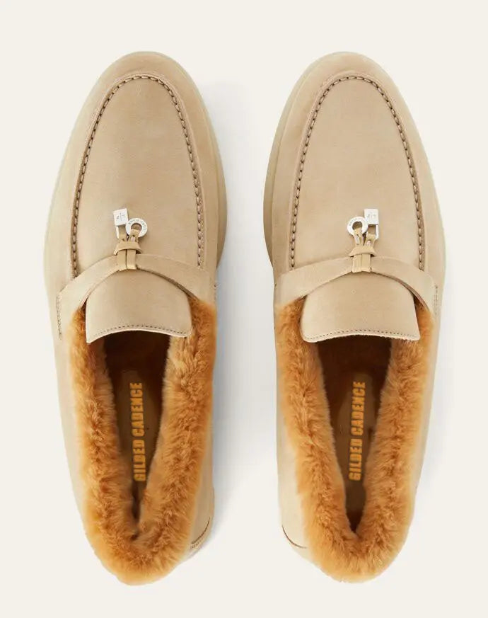Women's Fur Lined Windy Dunes Loafers Gilded Cadence