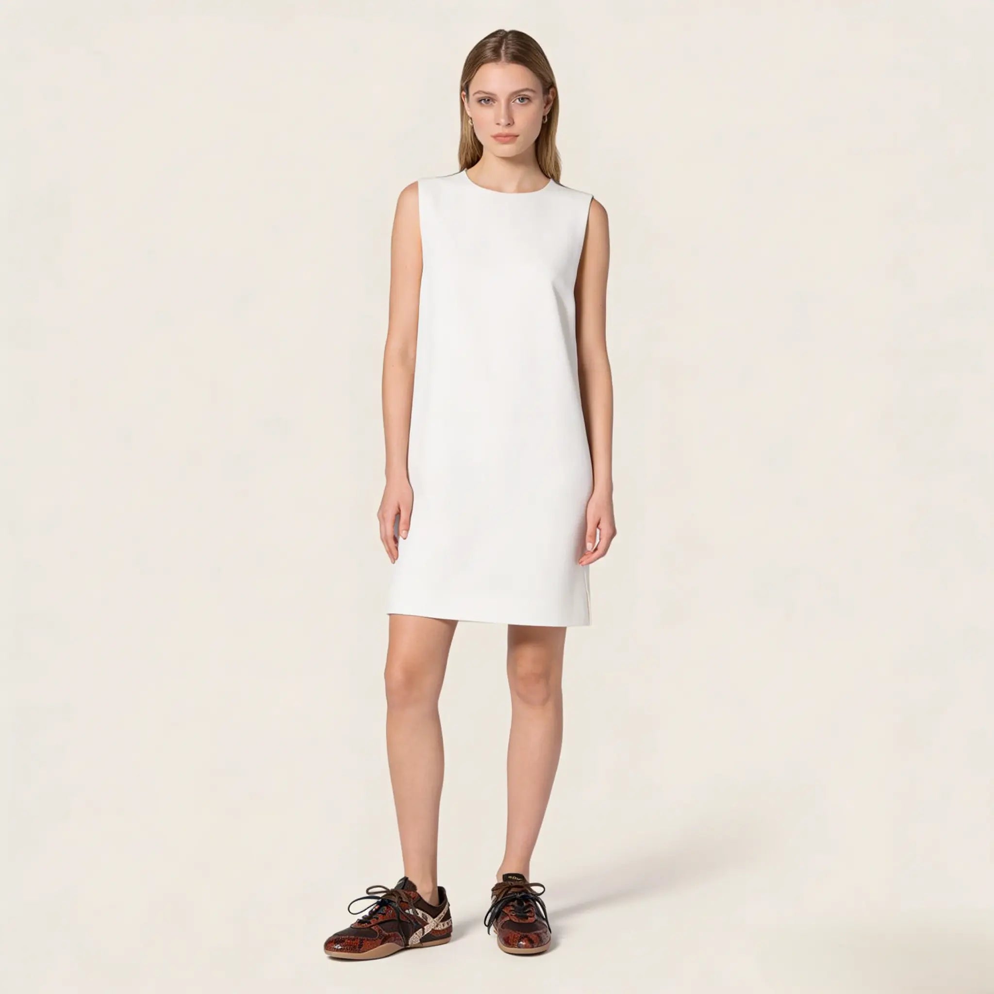 technical fabric and python-print Leather sneakers Gilded Cadence