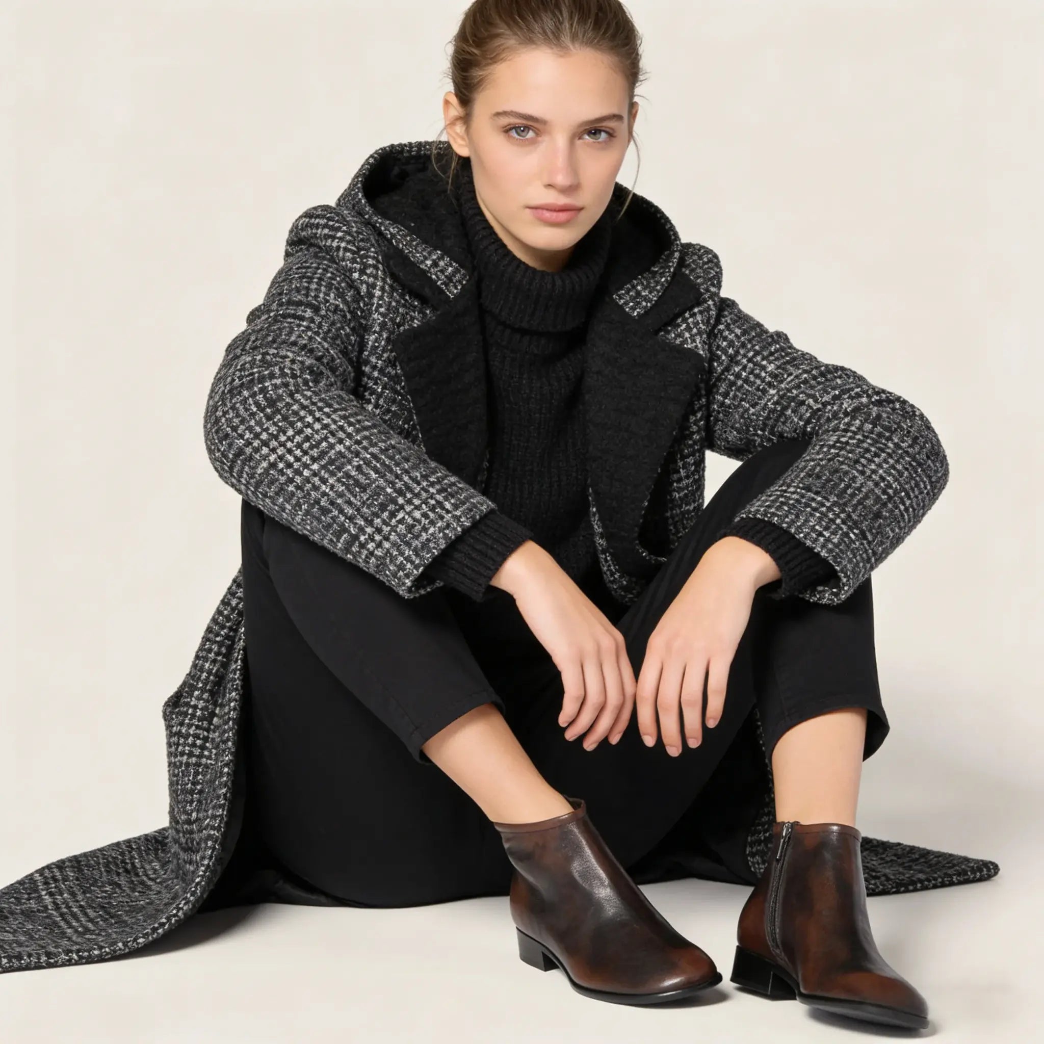 smoky leather booties Gilded Cadence