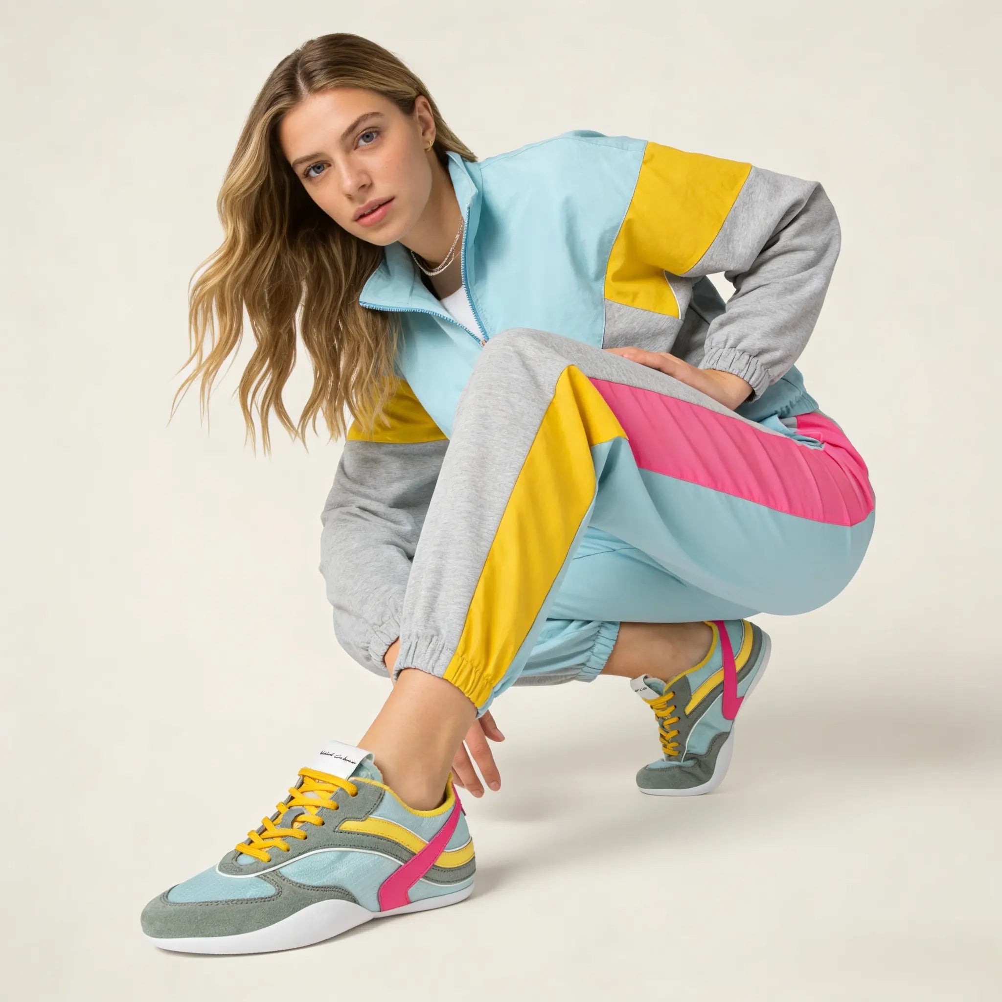 Gymnasium Tech Fabric Sneakers - Anise Gilded Cadence