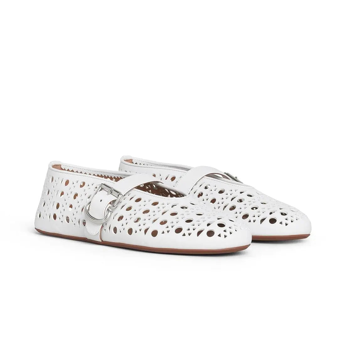 Vienne Perforated Lambskin Ballet Flats Gilded Cadence